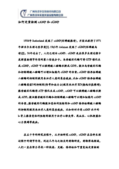 如何定量检测cAMP和cGMP