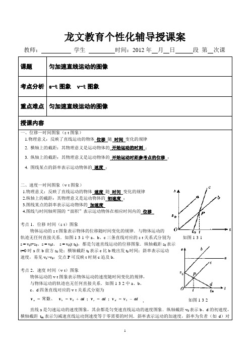 1.4匀加速直线运动的图像
