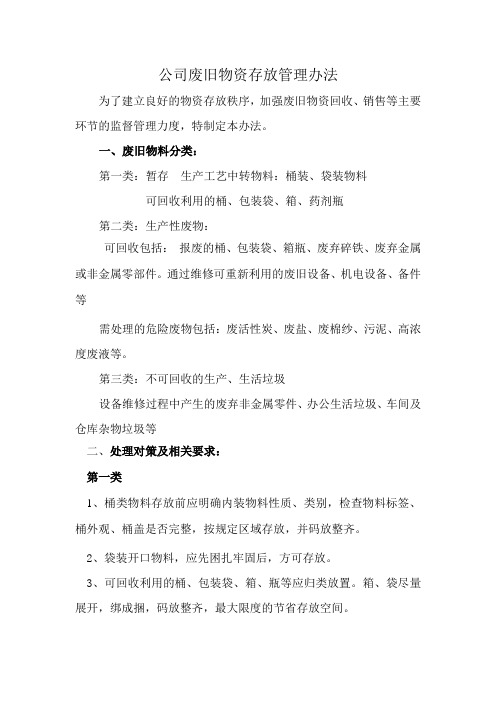 公司废旧物资管理办法