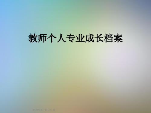 教师个人专业成长档案