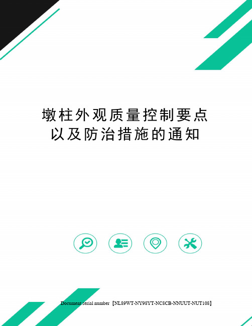 墩柱外观质量控制要点以及防治措施的通知完整版