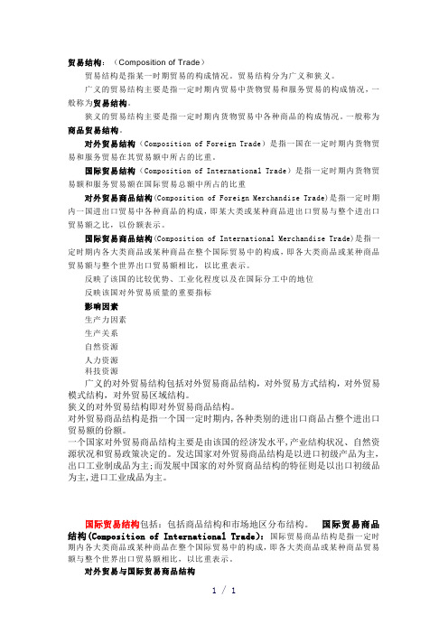 国际贸易模式：结构与流向