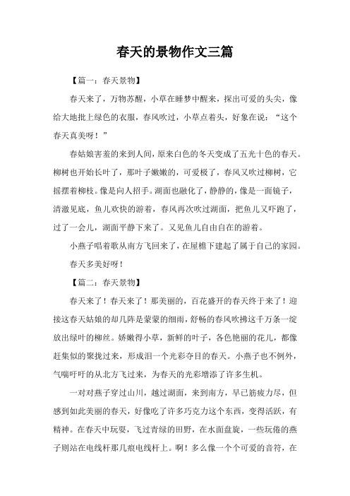 春天的景物作文三篇