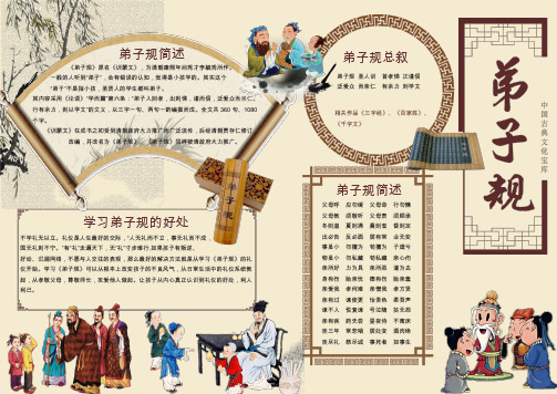 word小报模板：弟子规传统文化小报手抄报word模板