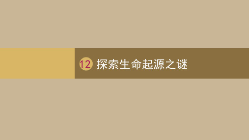 高中优秀教案历史必修3-第12课   破解生命起源之谜教学PPT课件