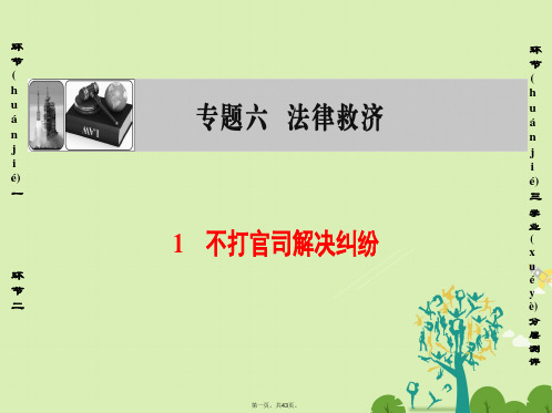 高中政治专题6法律救济1不打官司解决纠纷课件新人教版选修5