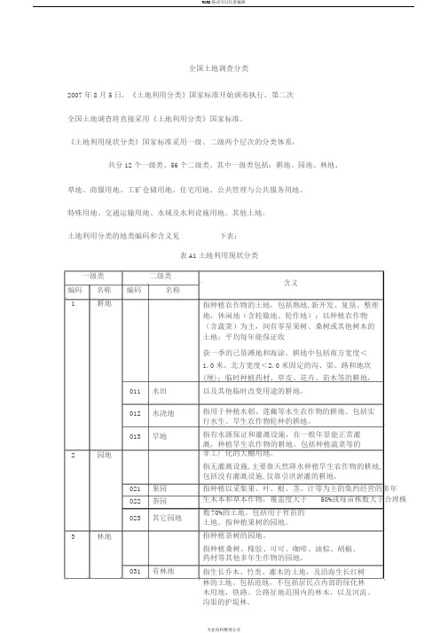 土地利用分类国家标准