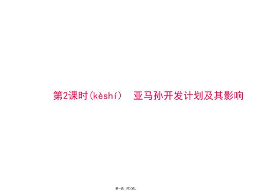 随堂优化训练地理新课标人教版必修配套课件第二章第二节时亚马孙开发计划及其影响