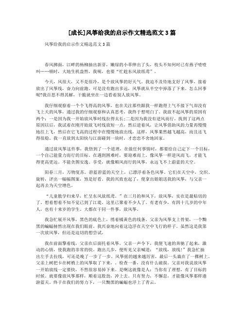 [成长]风筝给我的启示作文精选范文3篇