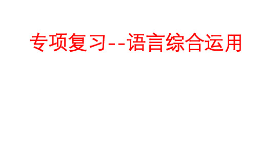 九年级语文专项复习--语言综合运用