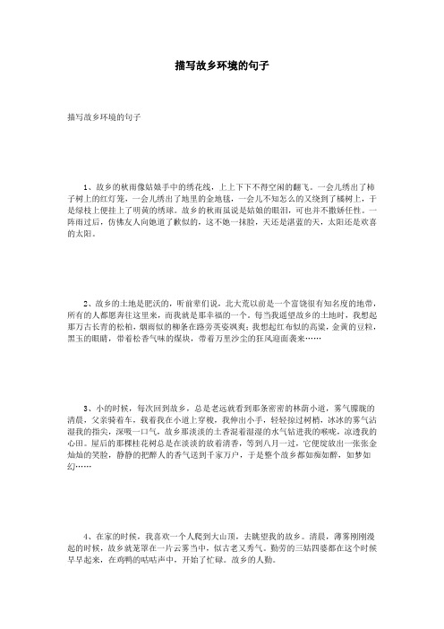 描写故乡环境的句子