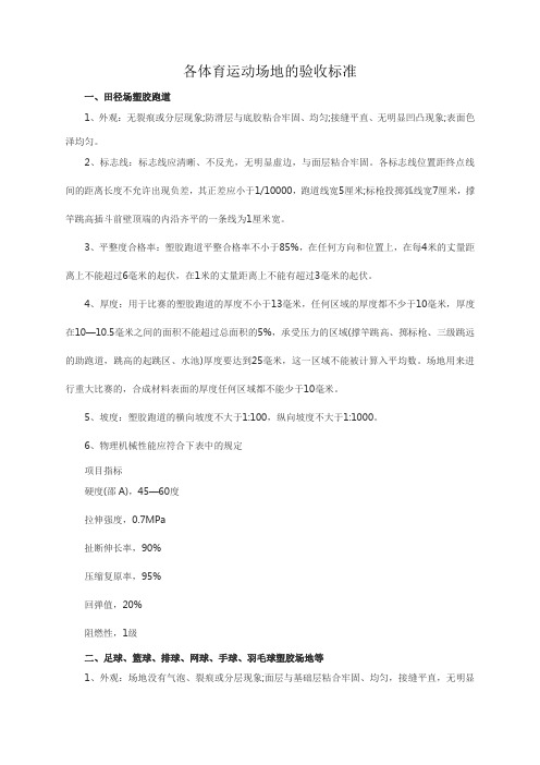 运动场地验收标准