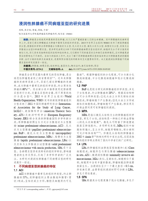 浸润性肺腺癌不同病理亚型的研究进展