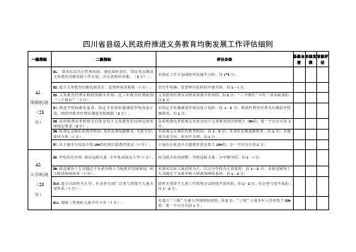 四川省县级人民政府推进义务教育均衡发展工作评估细则