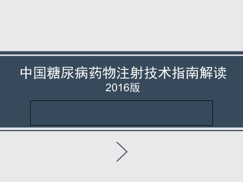 中国糖尿病药物注射技术指南解读2016版课件