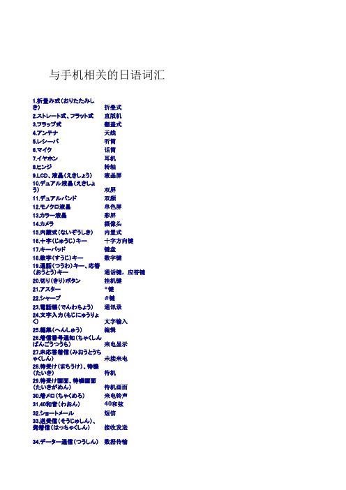 与手机相关的日语词汇