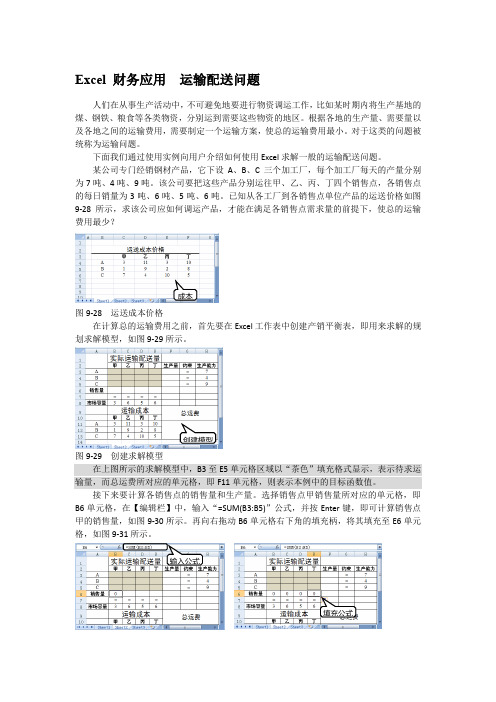 Excel 财务应用  运输配送问题