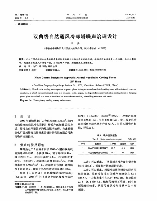 双曲线自然通风冷却塔噪声治理设计
