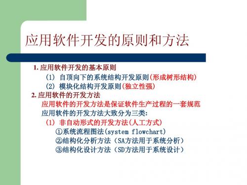 计算机软件技术基础 第六章(2)应用软件开发的原则和方法