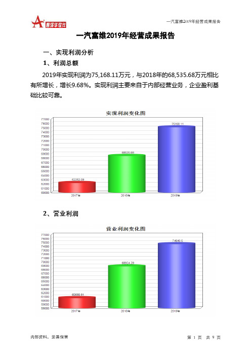 一汽富维2019年经营成果报告