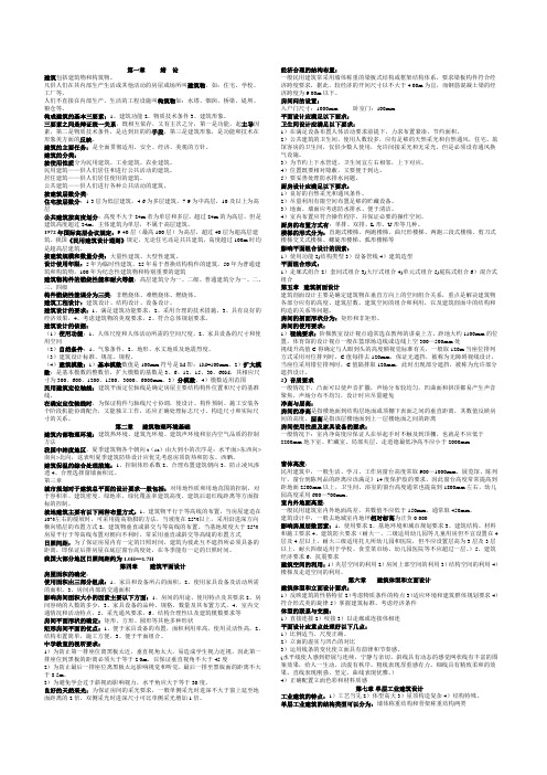 房屋建筑学考试要点总结