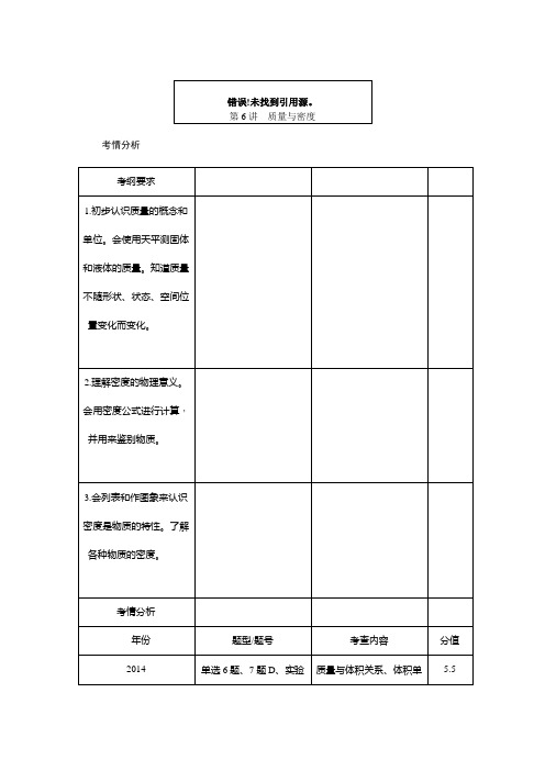 【中考精英】2015(人教,呼和浩特)中考物理教学案专题复习_6(含解析)
