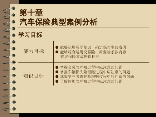 汽车保险与理赔 汽车保险典型案例分析