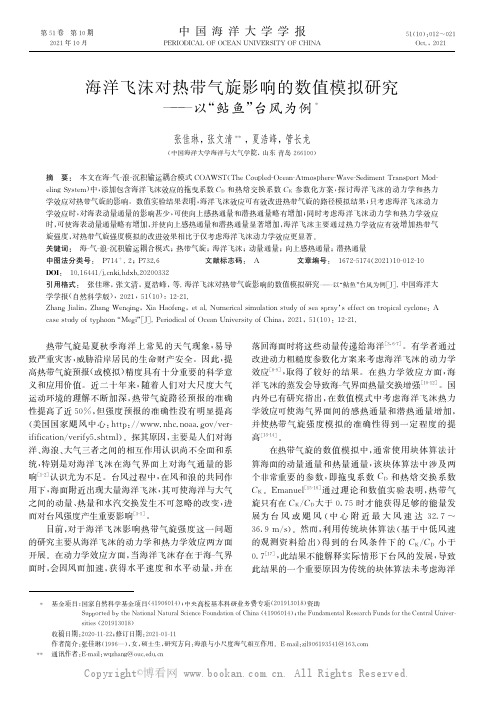 海洋飞沫对热带气旋影响的数值模拟研究——以“鲇鱼”台风为例