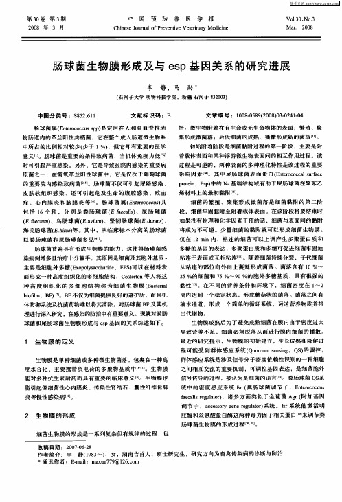 肠球菌生物膜形成及与esp基因关系的研究进展