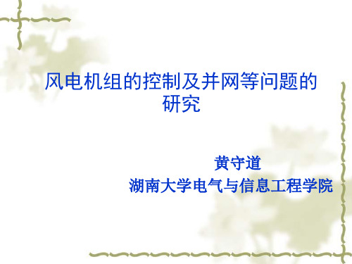 风电机组的控制及并网11.详解