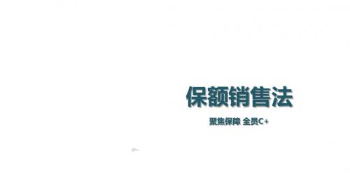 保额销售法三个层次逻辑流程草帽图计算建议书讲解转介绍