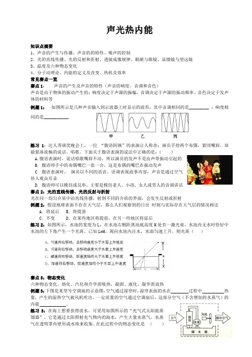 声光热内能竞赛培训