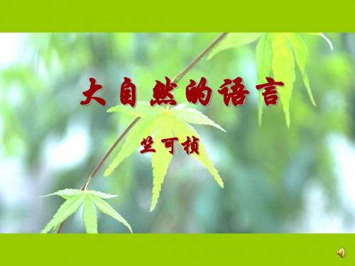 人教版初中语文八年级上册 大自然的语言课件