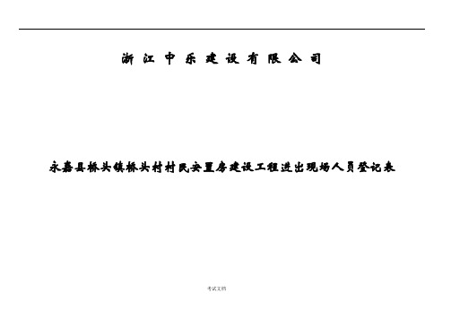 外来人员进出场登记表