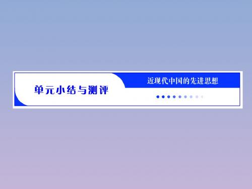 高中历史第五单元近现代中国的先进思想单元小结课件岳麓版必修3