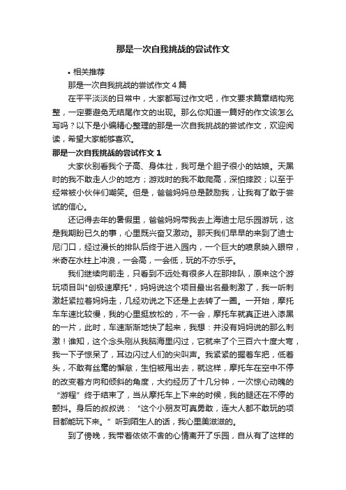那是一次自我挑战的尝试作文