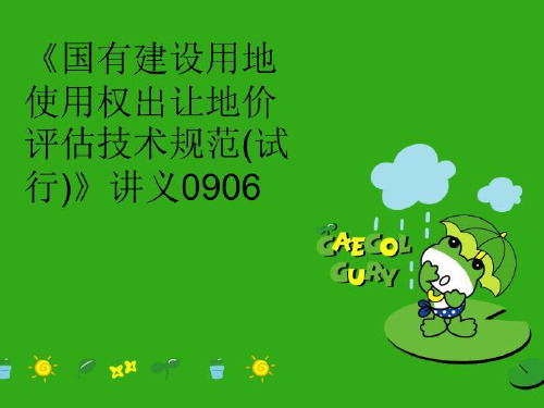 【精品】《国有建设用地使用权出让地价评估技术规范(试行)》讲义0906完整版