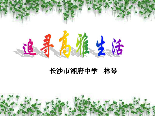 初中政治赛课林琴《追寻高雅情趣》教学课件