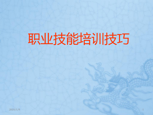 职业技能培训技巧PPT课件