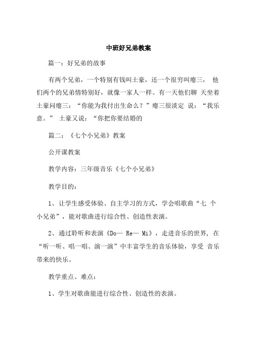 中班好兄弟教案.doc