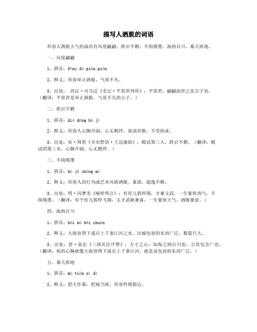 描写人洒脱的词语