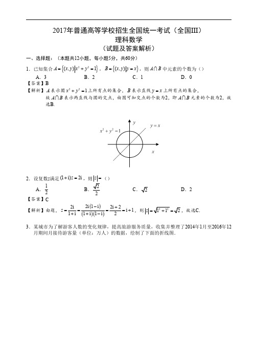 (高考快递)2017年全国ⅲ题数学(理)高考试题含答案