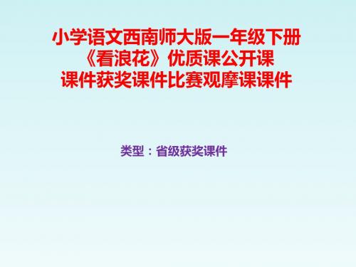 小学语文西南师大版一年级下册《看浪花》优质课公开课课件获奖课件比赛观摩课课件B001