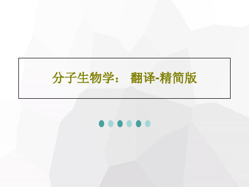 分子生物学： 翻译-精简版共76页文档