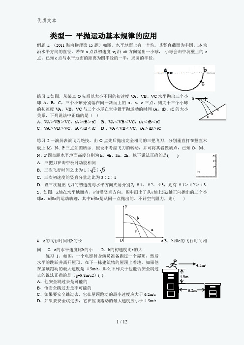 平抛运动级类专题整理111