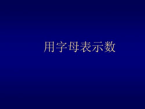 湘教版七年级数学上册教学课件： 用字母表示数