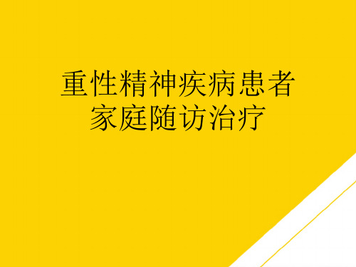 重性精神疾病患者家庭随访治疗(最全版)PTT文档