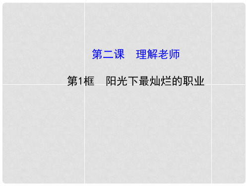 八年级政治上册 1.2.1 阳光下最灿烂的职业课件 教科版