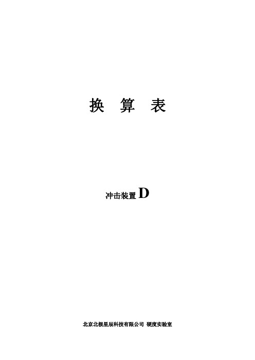 硬度换算表LD、HV、HB、HRB、HRC、HSD