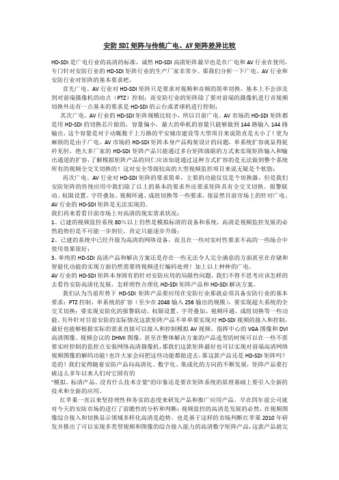 安防SDI矩阵与传统广电